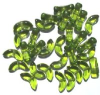 30 14mm Transparent Olive Angel Wing Beads